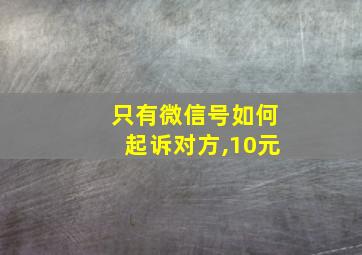 只有微信号如何起诉对方,10元