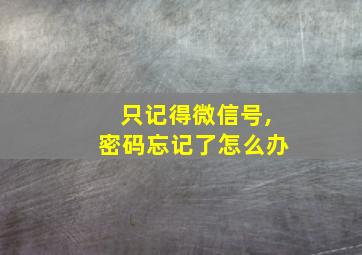 只记得微信号,密码忘记了怎么办