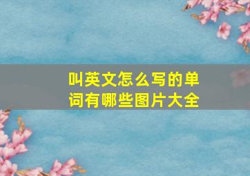 叫英文怎么写的单词有哪些图片大全