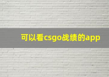 可以看csgo战绩的app