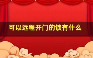 可以远程开门的锁有什么