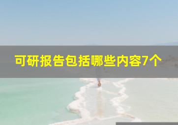 可研报告包括哪些内容7个