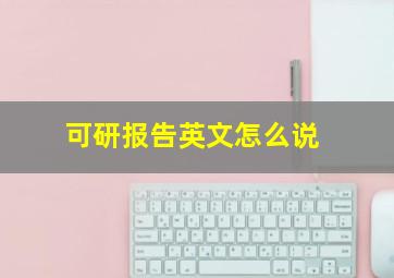 可研报告英文怎么说