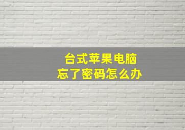 台式苹果电脑忘了密码怎么办