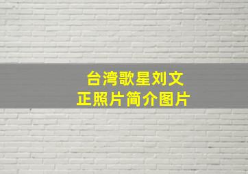 台湾歌星刘文正照片简介图片