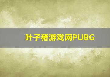 叶子猪游戏网PUBG