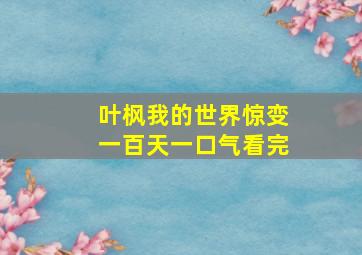 叶枫我的世界惊变一百天一口气看完