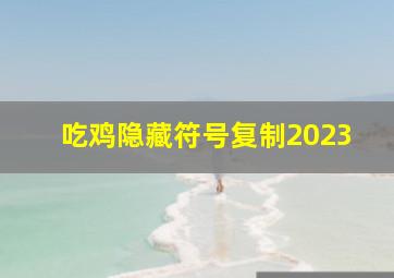 吃鸡隐藏符号复制2023