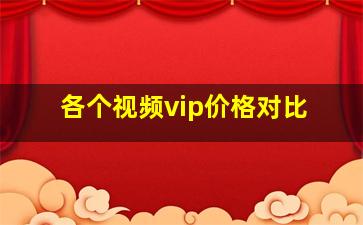 各个视频vip价格对比