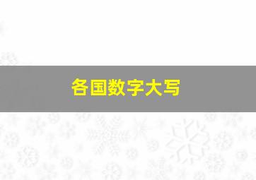 各国数字大写