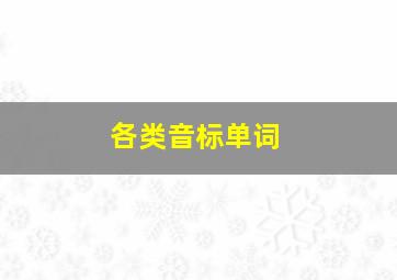 各类音标单词