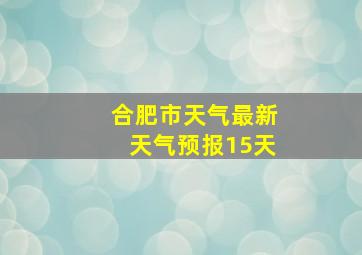 合肥市天气最新天气预报15天