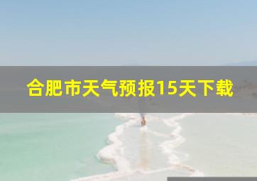 合肥市天气预报15天下载