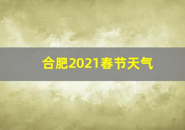 合肥2021春节天气