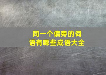 同一个偏旁的词语有哪些成语大全