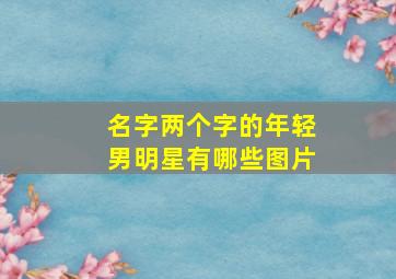 名字两个字的年轻男明星有哪些图片