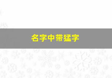 名字中带猛字