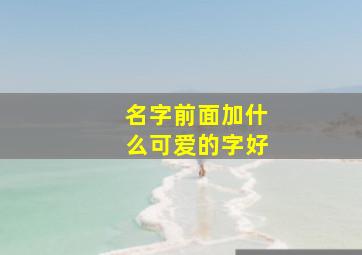 名字前面加什么可爱的字好