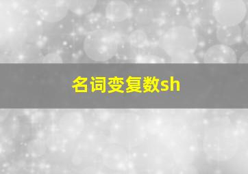 名词变复数sh