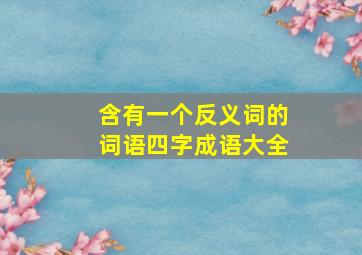 含有一个反义词的词语四字成语大全