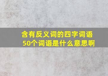 含有反义词的四字词语50个词语是什么意思啊