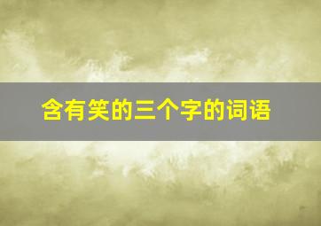 含有笑的三个字的词语