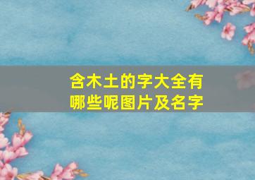 含木土的字大全有哪些呢图片及名字