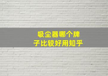 吸尘器哪个牌子比较好用知乎