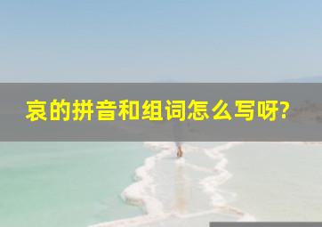 哀的拼音和组词怎么写呀?