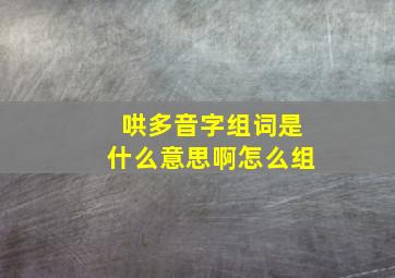 哄多音字组词是什么意思啊怎么组