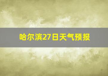 哈尔滨27日天气预报