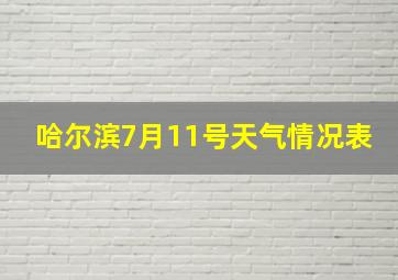 哈尔滨7月11号天气情况表