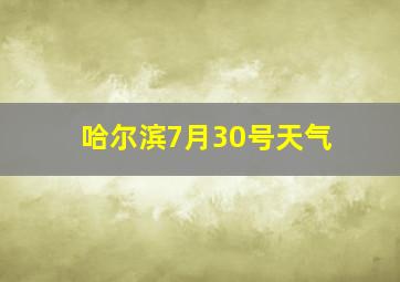 哈尔滨7月30号天气