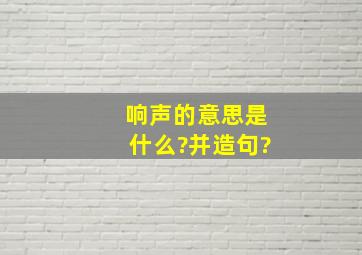 响声的意思是什么?并造句?