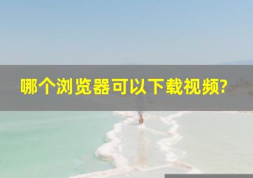 哪个浏览器可以下载视频?