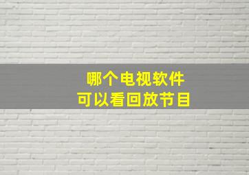 哪个电视软件可以看回放节目