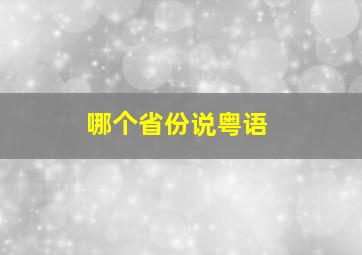 哪个省份说粤语