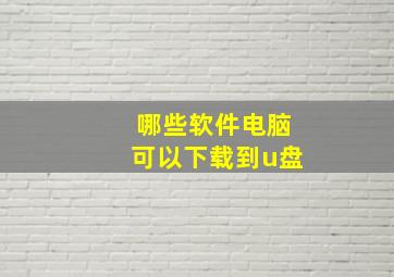 哪些软件电脑可以下载到u盘