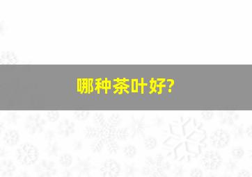 哪种茶叶好?