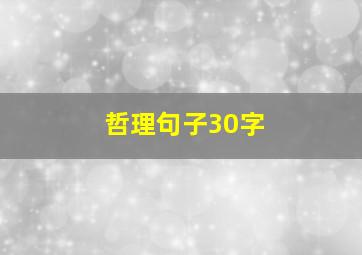 哲理句子30字