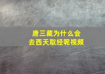 唐三藏为什么会去西天取经呢视频