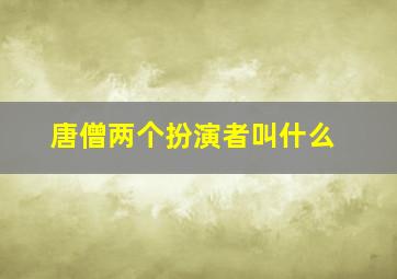 唐僧两个扮演者叫什么