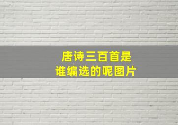 唐诗三百首是谁编选的呢图片