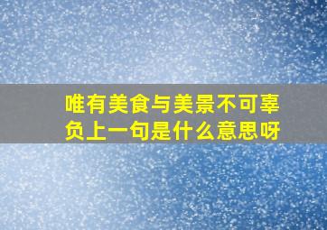 唯有美食与美景不可辜负上一句是什么意思呀