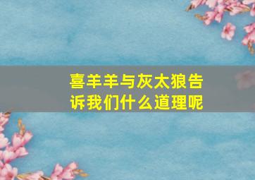 喜羊羊与灰太狼告诉我们什么道理呢