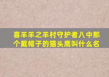 喜羊羊之羊村守护者八中那个戴帽子的猫头鹰叫什么名