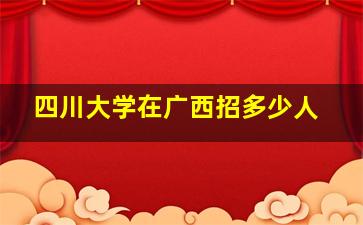 四川大学在广西招多少人