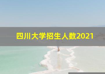 四川大学招生人数2021