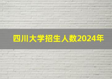 四川大学招生人数2024年