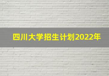 四川大学招生计划2022年